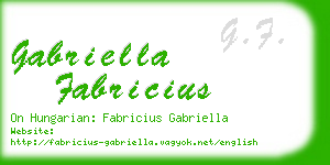 gabriella fabricius business card